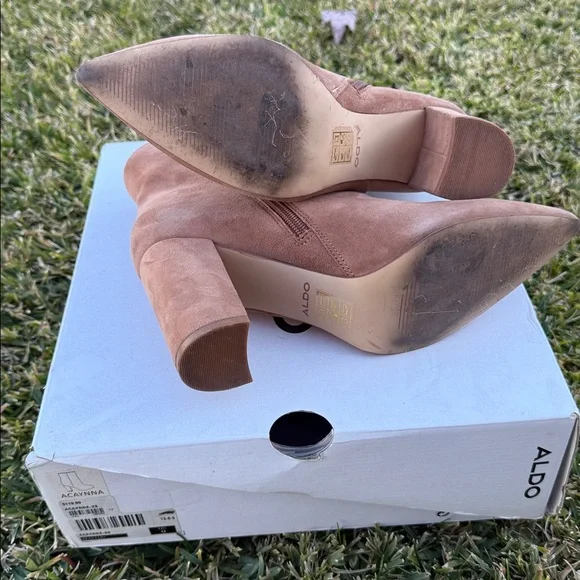 Aldo Women's Brown Suede Heeled Boots - Picture 4 of 4